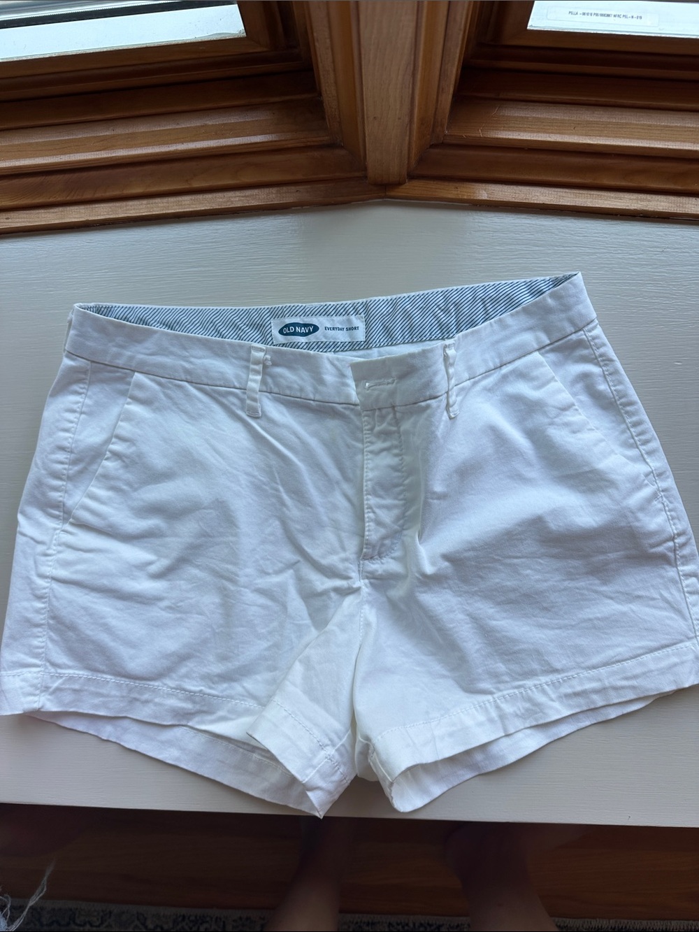 Old Navy White Cotton Chino Bermuda Shorts